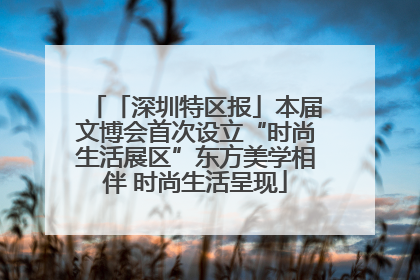 「深圳特区报」本届文博会首次设立“时尚生活展区”东方美学相伴 时尚生活呈现