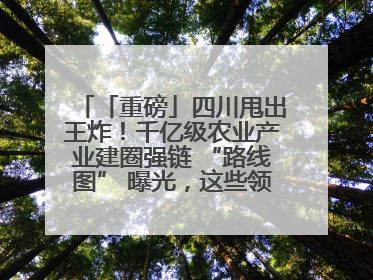 「重磅」四川甩出王炸！千亿级农业产业建圈强链 “路线图” 曝光，这些领域要火！
