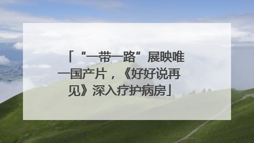 “一带一路”展映唯一国产片，《好好说再见》深入疗护病房