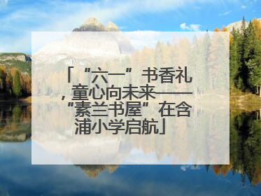 “六一”书香礼，童心向未来——“素兰书屋”在含浦小学启航