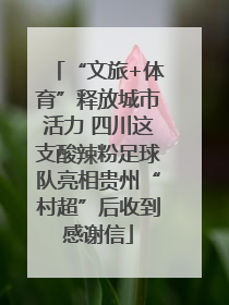 “文旅+体育”释放城市活力 四川这支酸辣粉足球队亮相贵州“村超”后收到感谢信