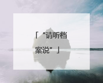 “请听档案说”
