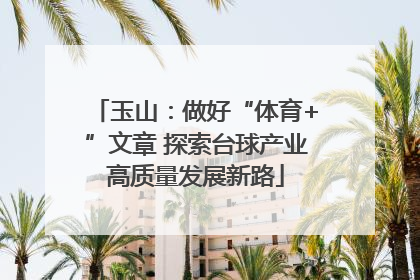 玉山：做好“体育+”文章 探索台球产业高质量发展新路