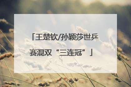 王楚钦/孙颖莎世乒赛混双“三连冠”