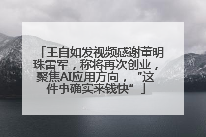 王自如发视频感谢董明珠雷军，称将再次创业，聚焦AI应用方向，“这件事确实来钱快”