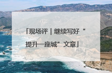 现场评｜继续写好“提升一座城”文章