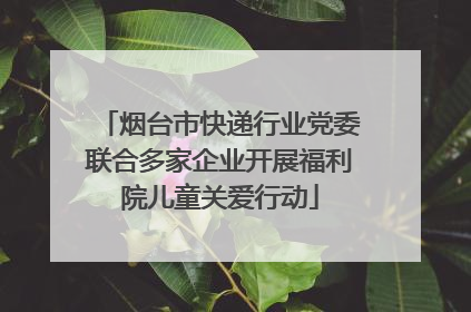 烟台市快递行业党委联合多家企业开展福利院儿童关爱行动