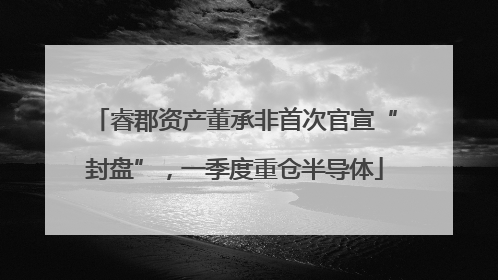 睿郡资产董承非首次官宣“封盘”，一季度重仓半导体