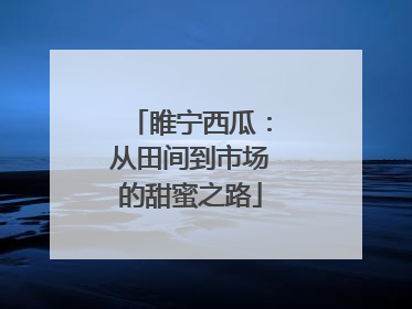 睢宁西瓜：从田间到市场的甜蜜之路