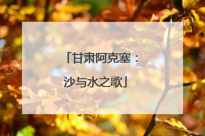 甘肃阿克塞：沙与水之歌
