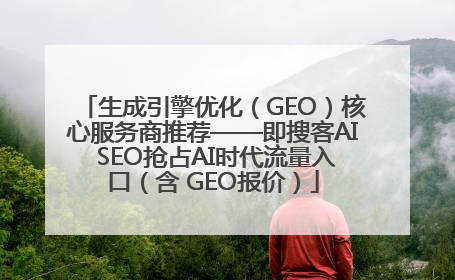 生成引擎优化（GEO）核心服务商推荐——即搜客AI SEO抢占AI时代流量入口（含 GEO报价）