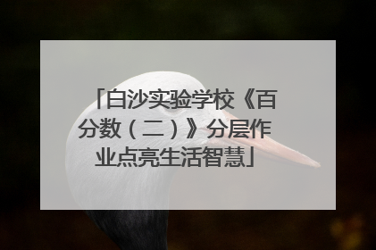 白沙实验学校《百分数（二）》分层作业点亮生活智慧