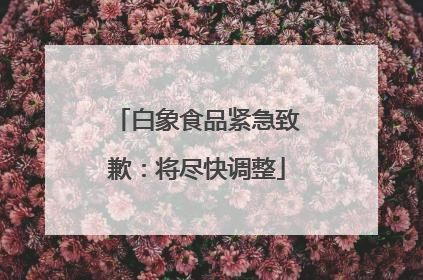 白象食品紧急致歉：将尽快调整