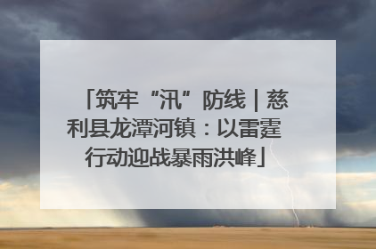 筑牢“汛”防线｜慈利县龙潭河镇：以雷霆行动迎战暴雨洪峰