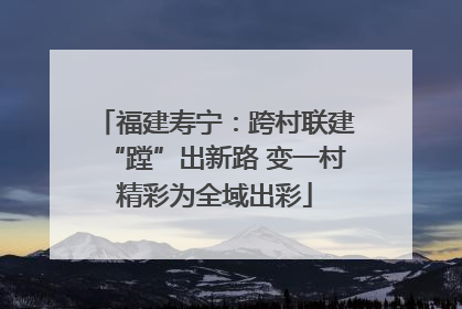 福建寿宁：跨村联建“蹚”出新路 变一村精彩为全域出彩
