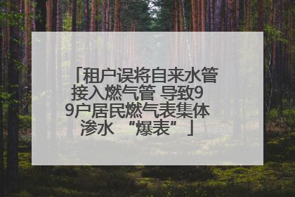 租户误将自来水管接入燃气管 导致99户居民燃气表集体渗水 “爆表”