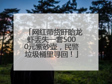 网红带货盱眙龙虾丢失一套5000元紫砂壶，民警垃圾桶里寻回！