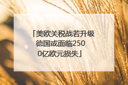 美欧关税战若升级 德国或面临2500亿欧元损失