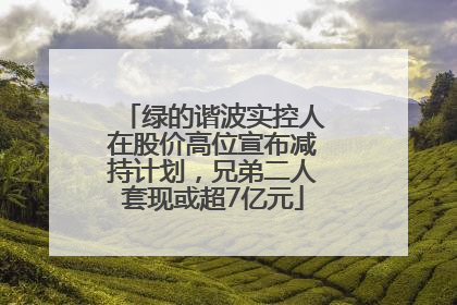 绿的谐波实控人在股价高位宣布减持计划，兄弟二人套现或超7亿元