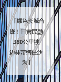 绿色长城合拢！甘肃民勤380公里锁边林带缚住沙海