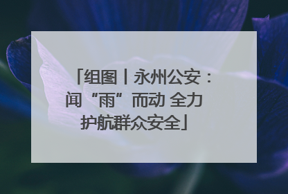 组图丨永州公安：闻“雨”而动 全力护航群众安全