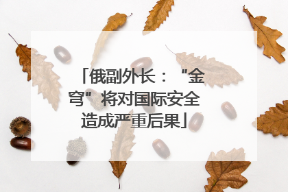 俄副外长：“金穹”将对国际安全造成严重后果