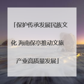 保护传承发展民族文化 海南保亭推动文旅产业高质量发展