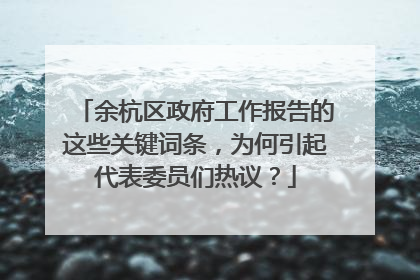 余杭区政府工作报告的这些关键词条，为何引起代表委员们热议？