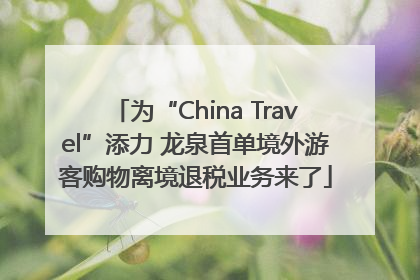 为“China Travel”添力 龙泉首单境外游客购物离境退税业务来了