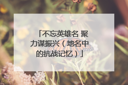 不忘英雄名 聚力谋振兴（地名中的抗战记忆）