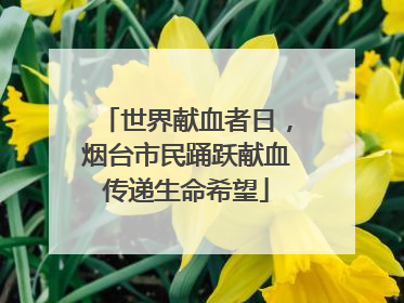 世界献血者日，烟台市民踊跃献血传递生命希望