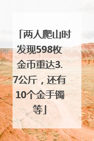 两人爬山时发现598枚金币重达3.7公斤，还有10个金手镯等