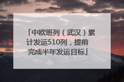 中欧班列（武汉）累计发运510列，提前完成半年发运目标