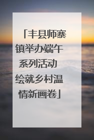 丰县师寨镇举办端午系列活动 绘就乡村温情新画卷