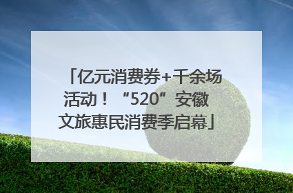 亿元消费券+千余场活动！“520”安徽文旅惠民消费季启幕
