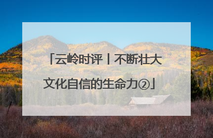 云岭时评丨不断壮大文化自信的生命力②