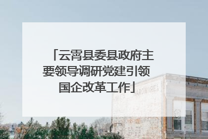 云霄县委县政府主要领导调研党建引领国企改革工作