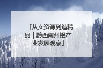 从卖资源到造精品｜黔西南州铝产业发展观察