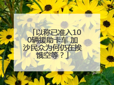 以称已准入100辆援助卡车 加沙民众为何仍在挨饿空等？