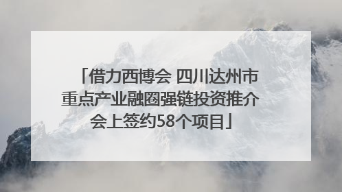 借力西博会 四川达州市重点产业融圈强链投资推介会上签约58个项目