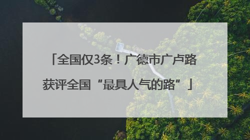全国仅3条！广德市广卢路获评全国“最具人气的路”