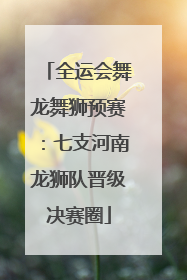全运会舞龙舞狮预赛：七支河南龙狮队晋级决赛圈