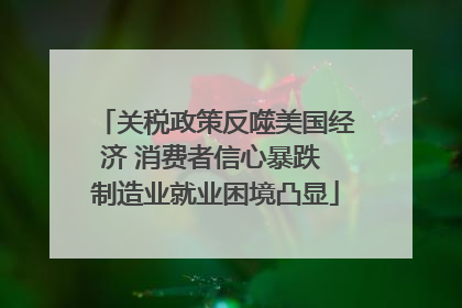 关税政策反噬美国经济 消费者信心暴跌 制造业就业困境凸显