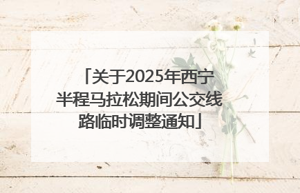 关于2025年西宁半程马拉松期间公交线路临时调整通知