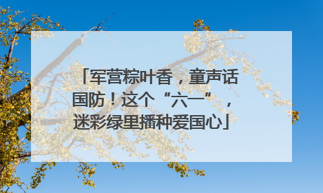 军营粽叶香，童声话国防！这个“六一”，迷彩绿里播种爱国心