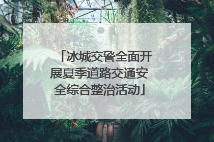冰城交警全面开展夏季道路交通安全综合整治活动