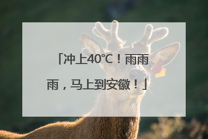 冲上40℃！雨雨雨，马上到安徽！