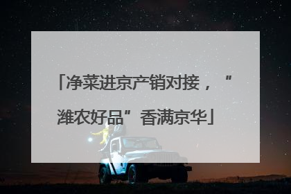 净菜进京产销对接，“潍农好品”香满京华
