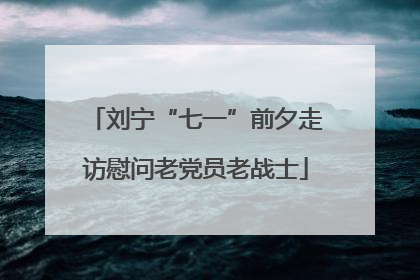 刘宁“七一”前夕走访慰问老党员老战士