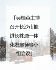 吴桂英主持召开长沙市推进长株潭一体化发展领导小组会议